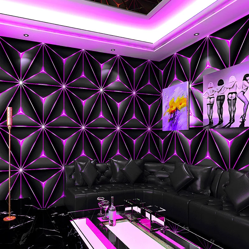 

KTV Wallpaper Karaoke Flash Wall Cloth 3D Reflective Special Bar Personalized Creative Corridor Background Wallpaper Parede 3d