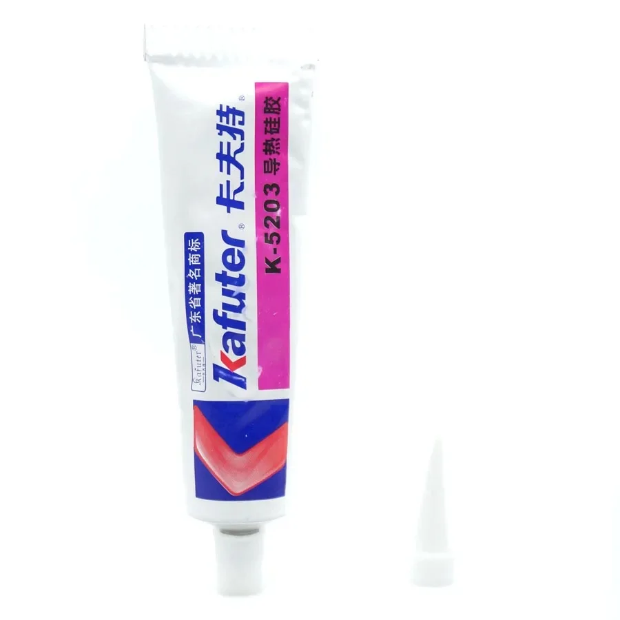 Kafuter K-5203 전기 CPU 본딩 접착제, LED 열 전도성 실리콘 LED 조명, CPU PCB COB 칩 특수 접착제, 80g