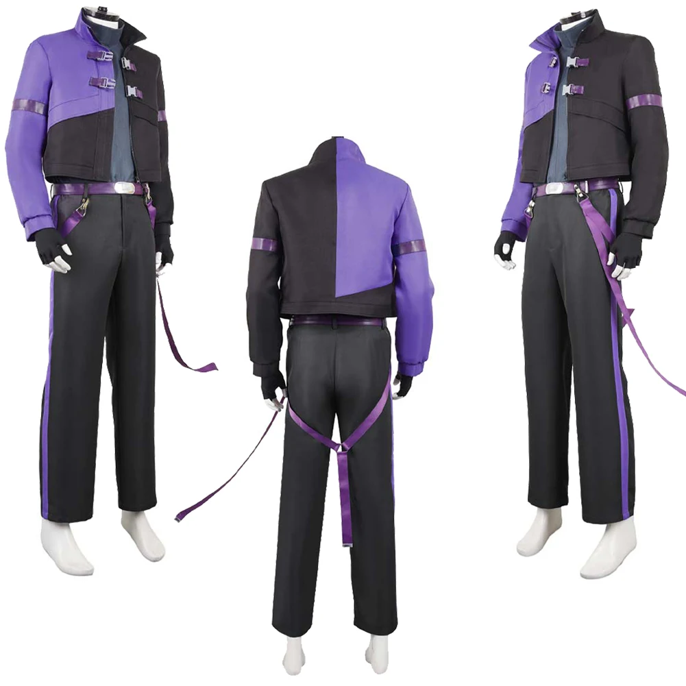 Anime Kaiju Cosplay No 8 Soshiro Hoshina Purple Suits Disguise for Adult Men Jacket Pants Outfits Halloween Carnival Costumes