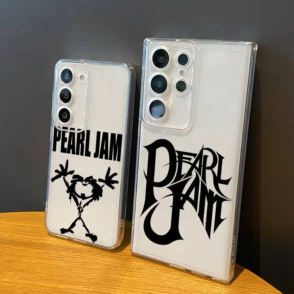 Pearl Jam Band  For Samsung Galaxy S24 S25 S23 S22 S21 Transparent Cover Phone Case