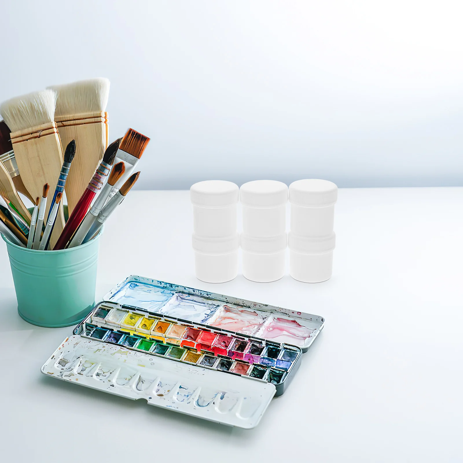 

6Pcs Compact Paint Storage Buckets 30Ml Resealable Plastic Containers for Artists Technicians Reusable Chemical Pigment Holders