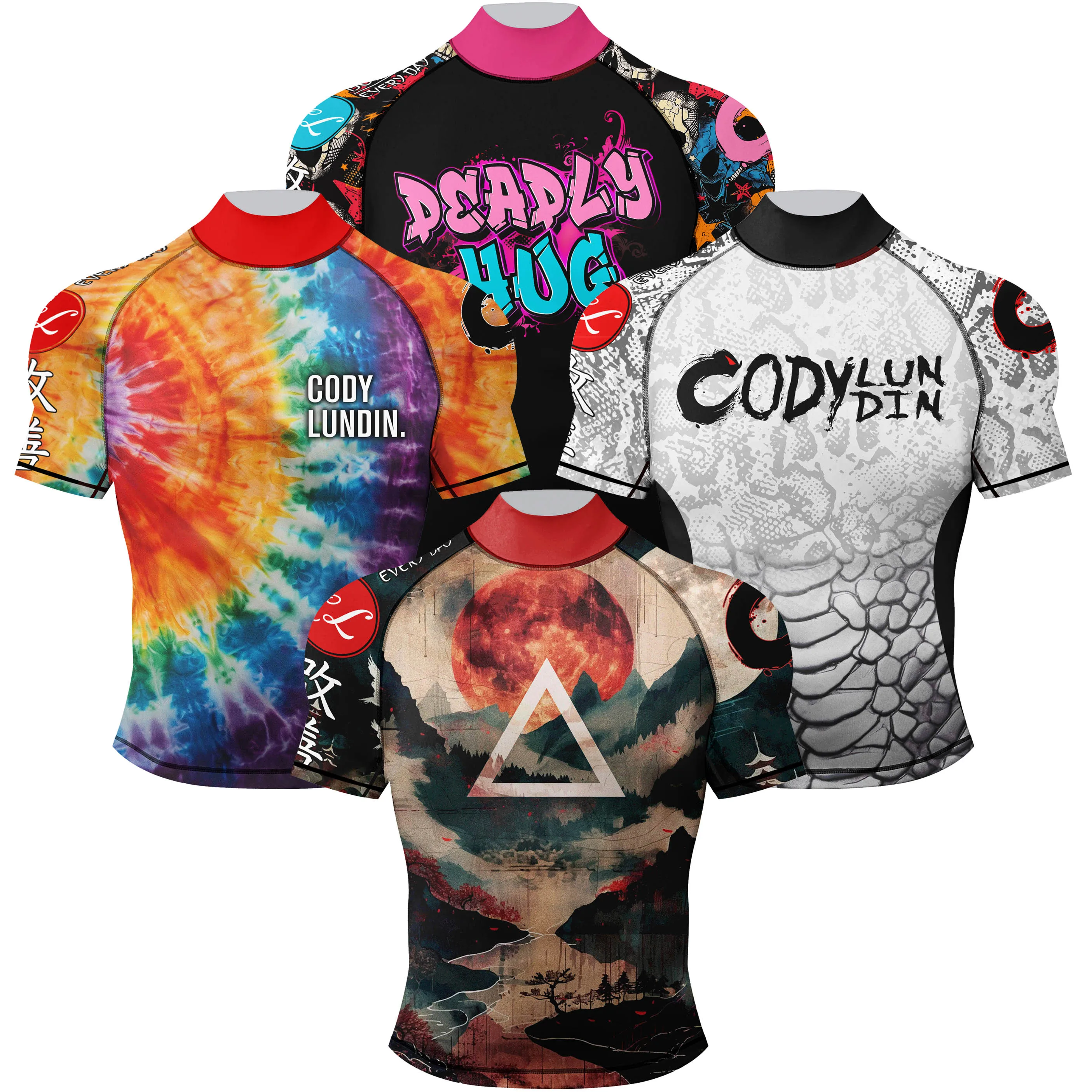 Cody Lundin New Designs Custom sublimation swimming rashguards neoprene compression shirt mma rash guards