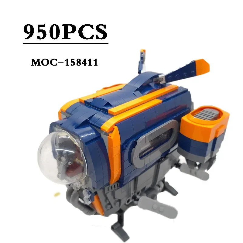 Hot MOC-158411 Small Spaceship Blue Fox 950pcs Mechanical Building Blocks Toy Model Christmas Gift Boy Birthday DIY Gift