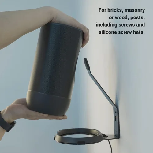 Imagen 1 del producto Estante de montaje de altavoz, altavoz de aleación de aluminio resistente, montaje en pared, resistente a la intemperie para mover 2 para ladrillos, postes de madera de mampostería