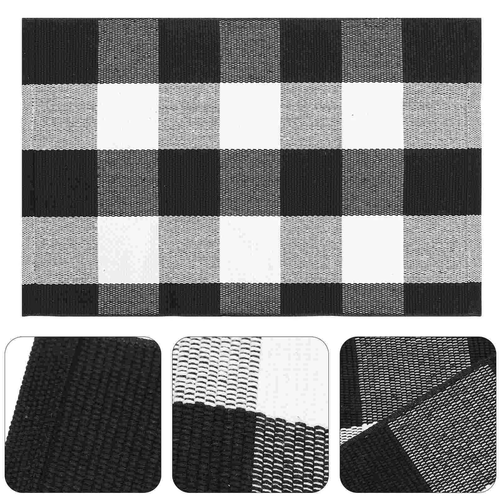 Front Door Outdoor Rug Plaid Carpet Area Rugs Bathroom Floor Mat Lattice Faucets Cotton Linen