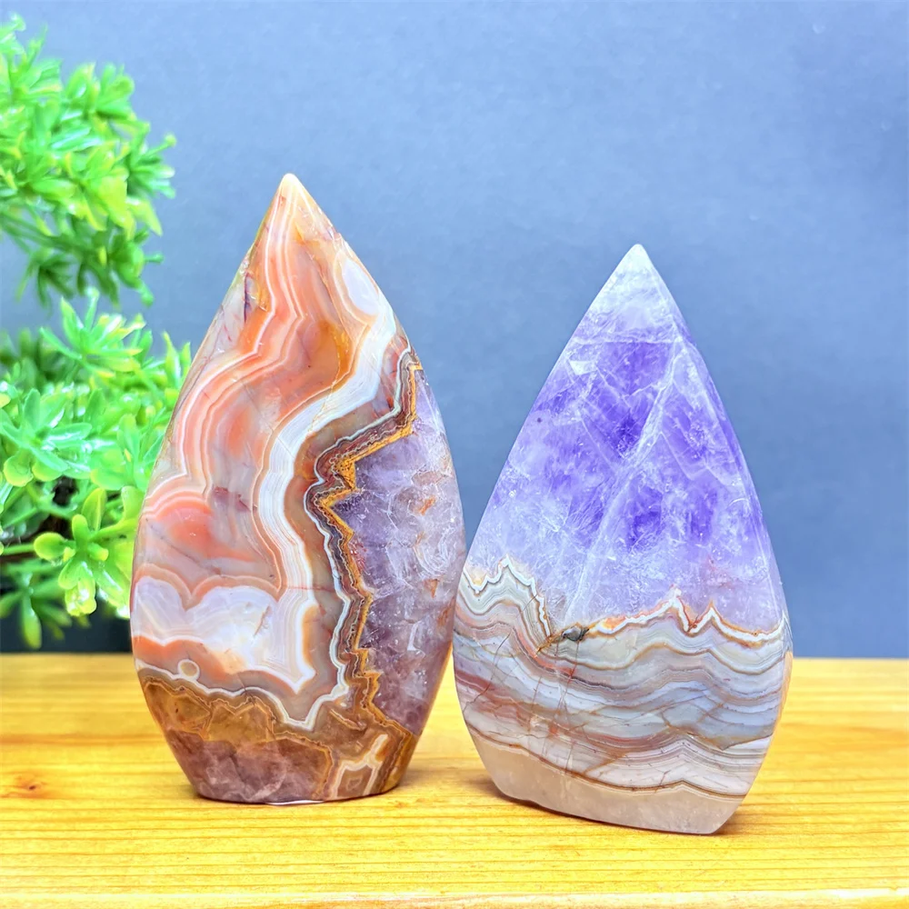 Natural Amethyst Agate Crystal Ornaments Dreamy Energy Gemstone for Meditation Spiritual Cultivation Home Decor