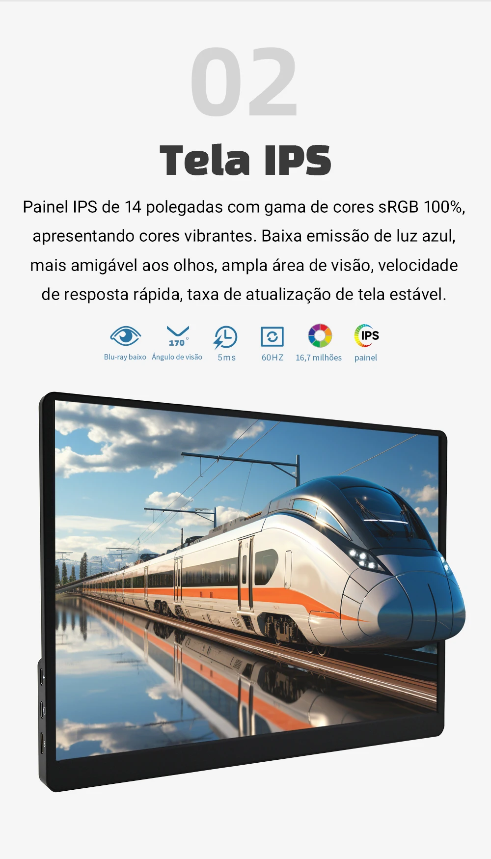 شاشة Portátil ZSUS 2K de 14 Polegadas (2160 × 1440) 60 هرتز للكمبيوتر المحمول، XBox، PS4/5، Switch، Caixa de TV، Celular e PC – Expansã