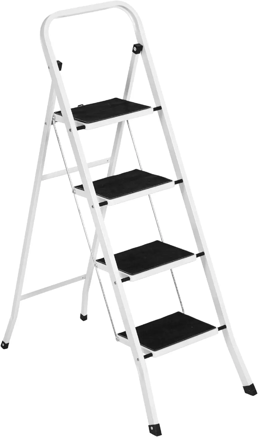 

Best Choice Products 4-Step Portable Folding Heavy-Duty Steel Ladder w/Hand Rail, Wide Platform Steps, 330lbs Capacity