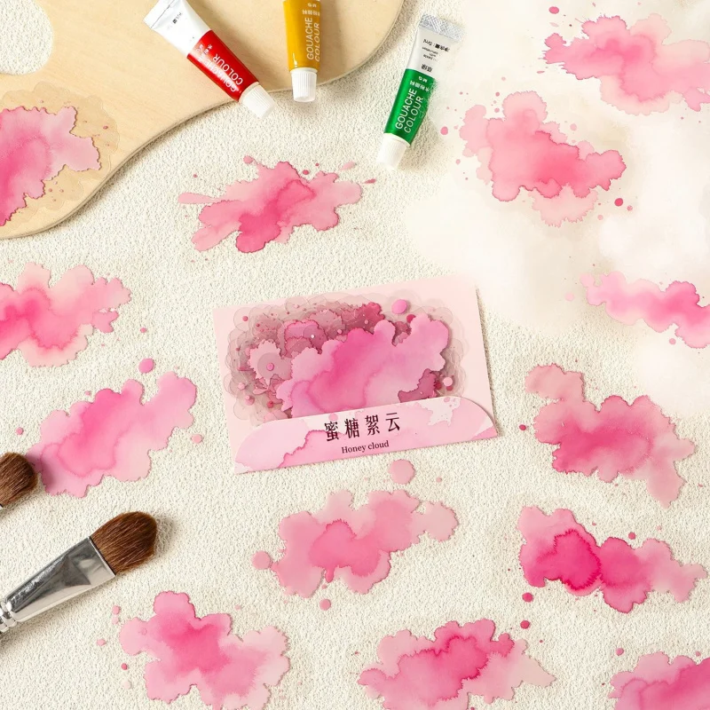 1pack/10pcs Colorful Ink Gradient Splatter Stickers Artistic Splash Patterns with Ink Wash Blending Effects Durable
