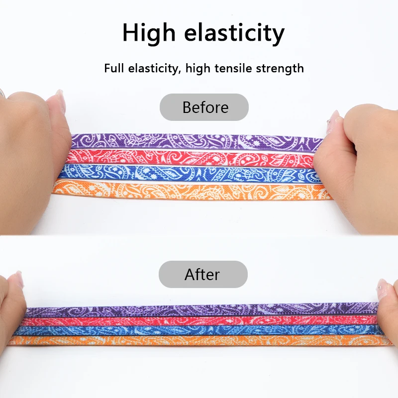 No Tie Shoelaces for Sneakers Colorful Press Metal Lock Shoelace Cashew Flower Print Flat Elastic Laces Without Ties Shoe Laces