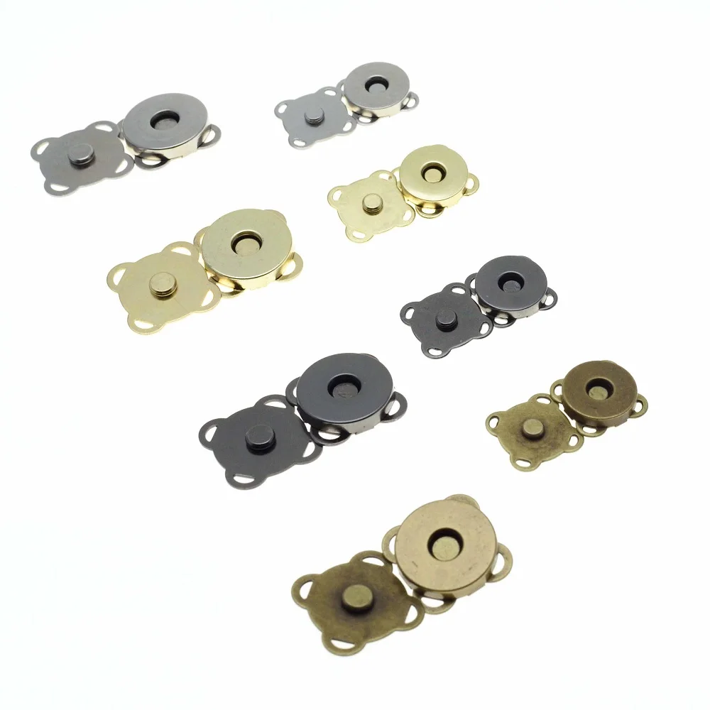 10 Pcs/Pack Metal Magnetic Snap Fasteners Clasps Buttons Handbag Purse Wallet Craft Bags Parts Accessories 15mm 18mm 4 Colors