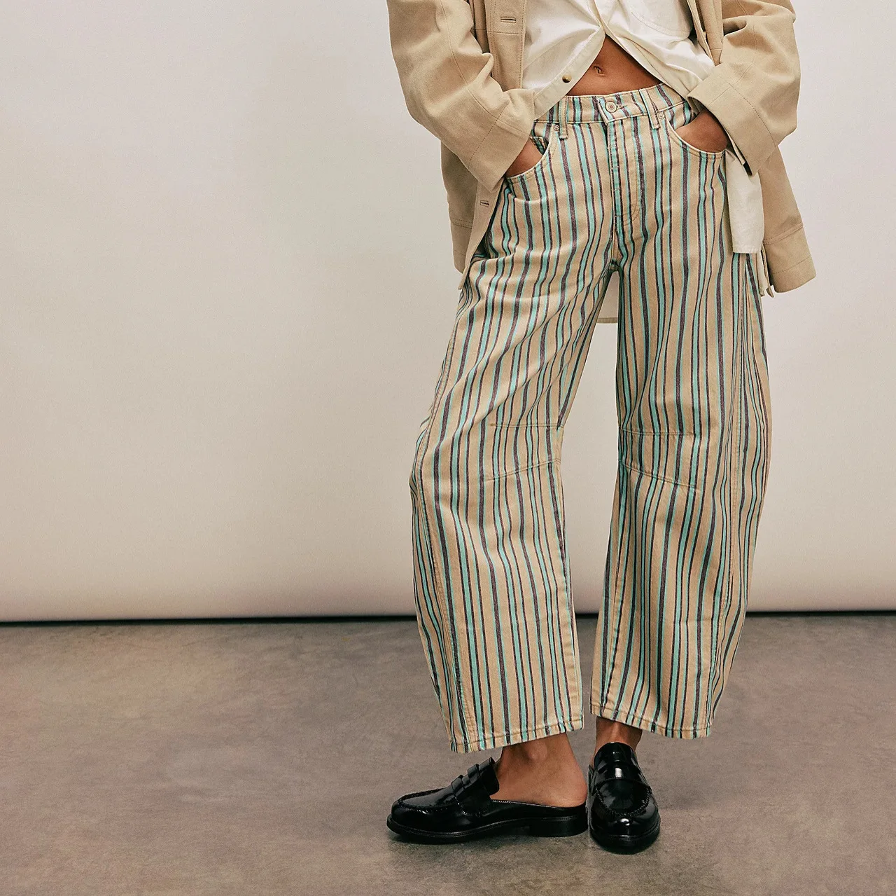 Casual Loose Mid Rise Barrel Jeans for Women Spring Summer Denim Pants Trousers