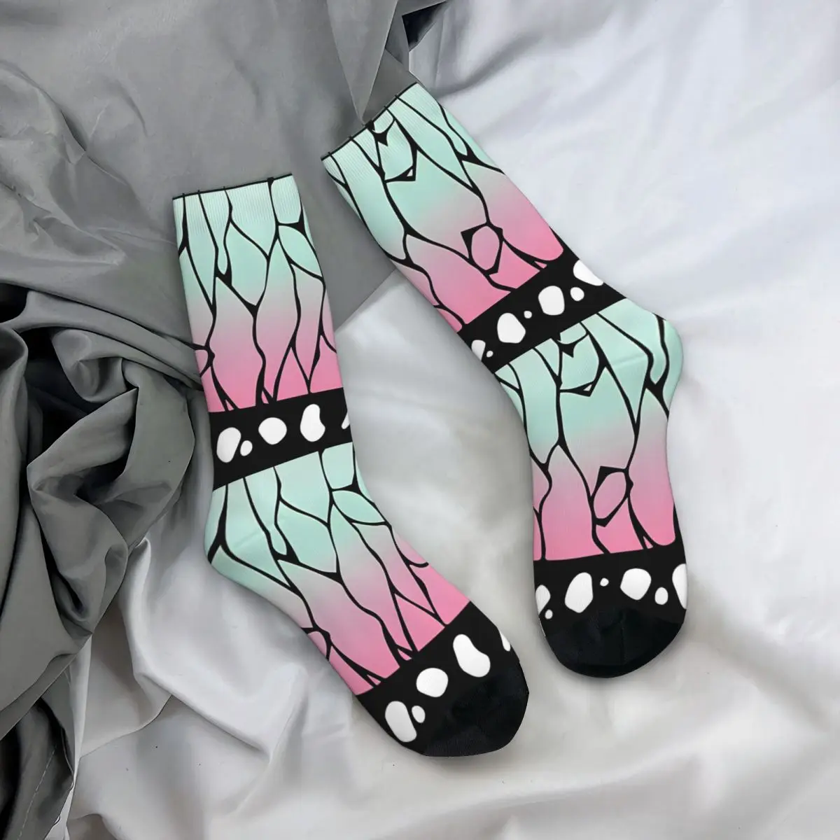 Demons Kocho Shinobu Butterfly Sock Slayers Male Men Socks Casual K-Kimetsu Anime High Quality Socks Spring Summer Autumn Winter