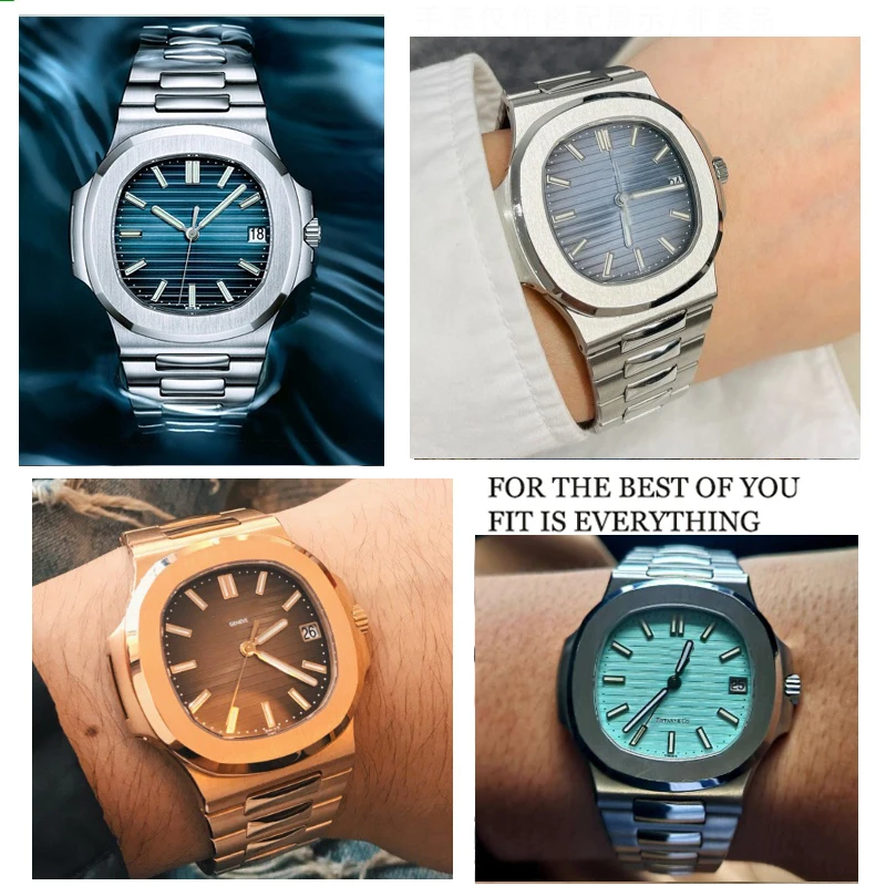 Watch accessories 25*13mm for Patek Philippe Nautilus 5711/5726 fine steel watch strap male convex stainless steel Bracelet