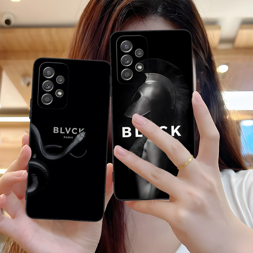 Mobile B-BLVCK Phone Case for Samsung Galaxy A73 72 71 70 55 54 53 52 35 34 32 23 14 13 5G Black Cover Smartphone Smart