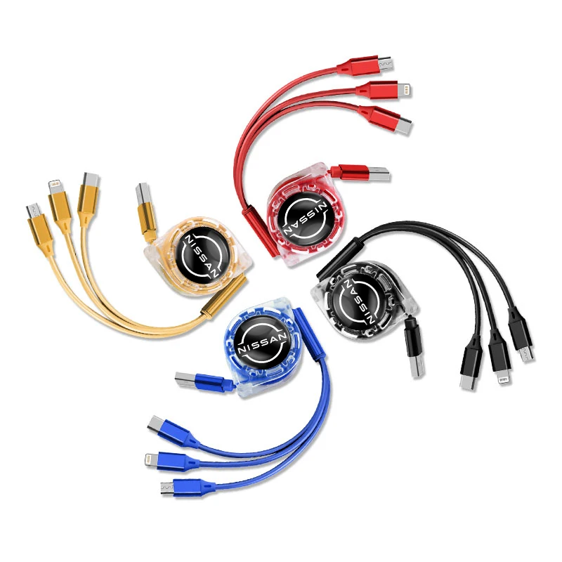 3 في 1 مايكرو USB نوع C كابل شحن شاحن متعدد لنيسان قاشقاي جوك بولسار سينترا ألتيما باترول ميكرا روج ألميرا فيرس