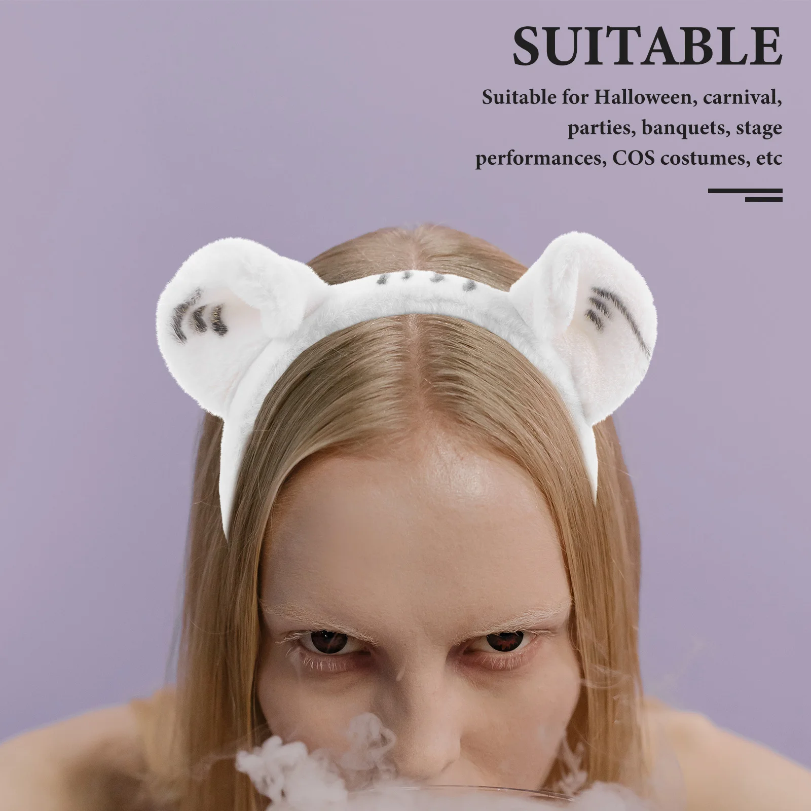

Cute Tiger Ear Headband Animal Shape Band For Women Party Costume Decoration Non-Deformable Comfortable Cartoon Design