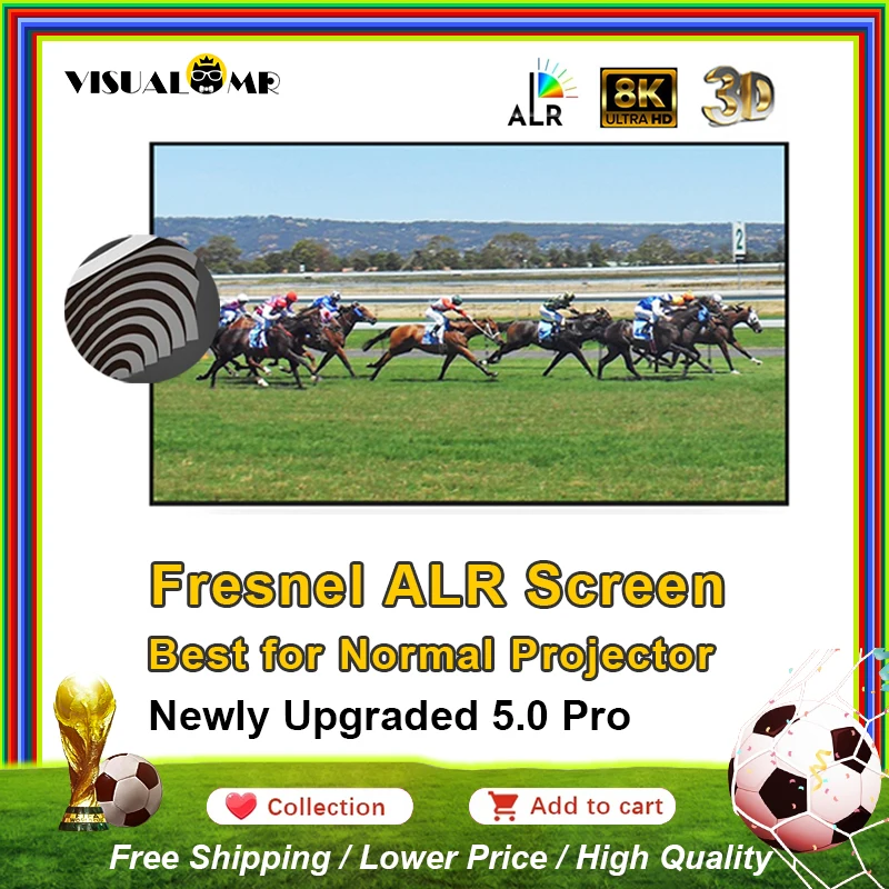 

Новый обновленный проекционный экран Fresnel 5.0 Pro Frame ALR, рамка 1 см, 4/8K HD, лучший отклоняющий окружающий свет для нормальных проекторов