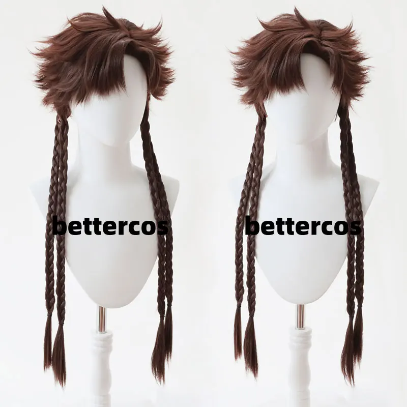 New! Sun Ce Cos Wig SunCe Dark Brown Heat-resistant Synthetic Hair Wigs+free Wig Cap