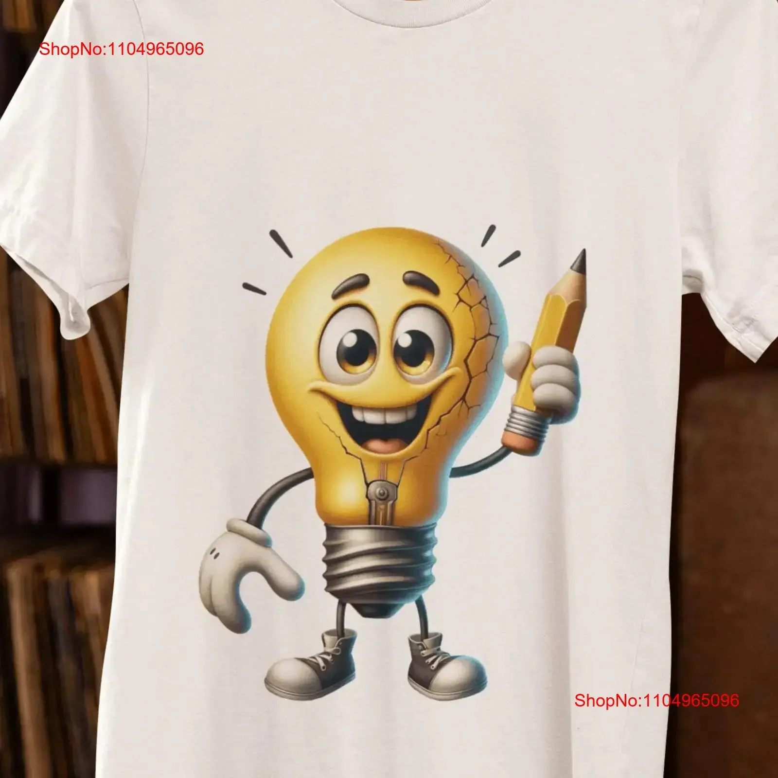 

Vintage Inspired Lightbulb Cartoon T Shirt Casual Top Creative Design for Him and Her Idea vintage Washed Breathable Soft homme