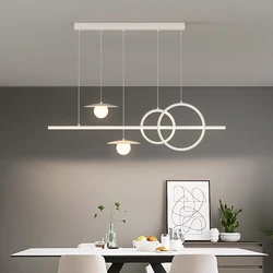 Nordic Restaurant Chandelier Creative and Personalized Art Strip Geometric Atmosphere Dining Table Bar Table Lamp Decoration