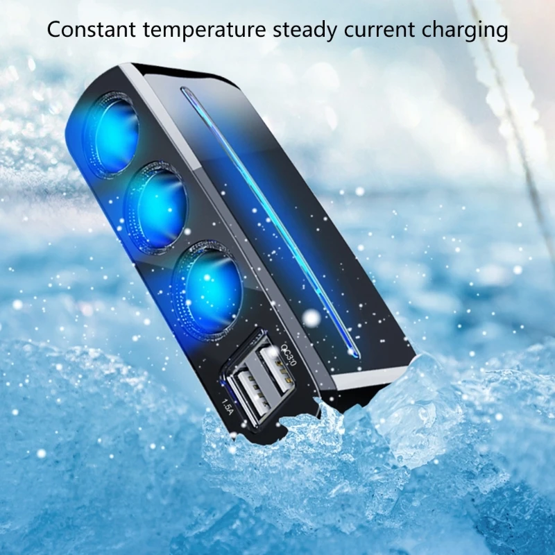 3-разъемный автомобильный адаптер для зарядки, разветвитель, адаптер для зарядки с USB