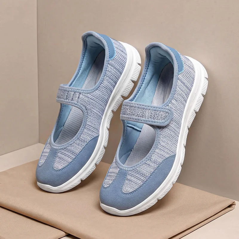 Summer Women Shoes Breathable Lightweight Ladies Walking Shoes Soft Soled Non-slip Women Casual Sports Shoes Flat Wedge Sneakers