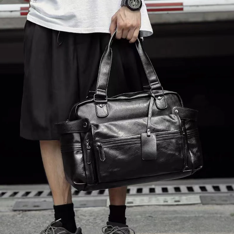 

Leather Men's Handbag Casual Crossbody Travel Busin Bag Large Capaci oulder Bag Diagonal Sports Bag for Young Men