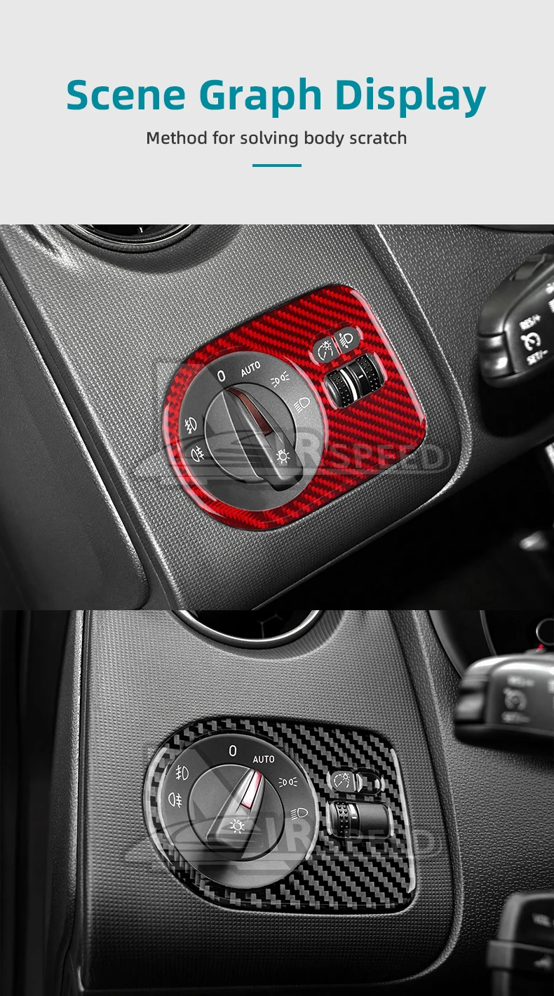 Echter weicher Kohlefaser-Aufkleber für Seat Ibiza 6j 2009 2010 2011 2012 2013 2014 LHD RHD Auto-Scheinwerferschalterrahmen Innenverkleidung – Detail 9