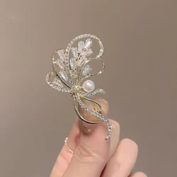 Women Brooches Korean Fashion Rhinestone Flower Lapel Pins Luxury Jewelry Accessories For Clothing
