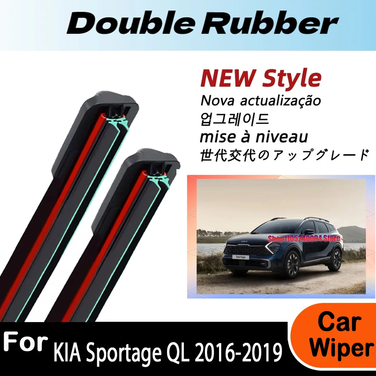 

For KIA Sportage QL 2016-2019 Front Rear Wiper Blades 3PCS 26" 16" 11" Windshield Windscreen Window Cutter Accessories