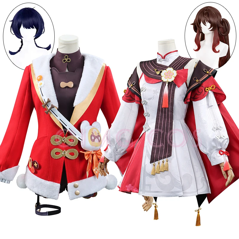 Genshin Impact Hu Tao Xiangling Cosplay Costume Lantern Rite Carnival Uniform Anime Halloween Costumes Women Game