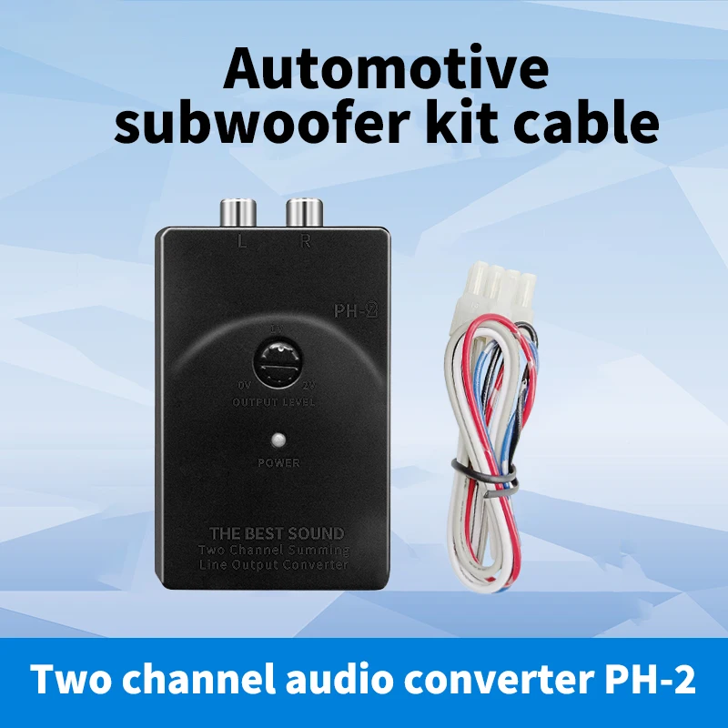 

Two channel high-level to low-level audio converter for car audio modification RCA audio signal input amplifier