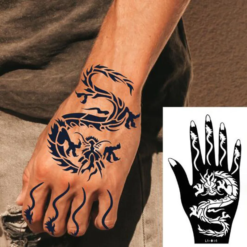 Handback Hollow Tattoo Stickers Semi Permanent Painting Template Henna Body Art Fake Tattoos Fake Flash Tattoos Tattoo Stickers