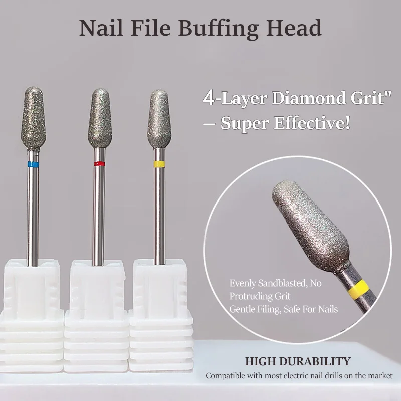 Diamond Sand Nagelvijlen Boor Nagelriem Polijsten Bit Nagels Slijpkop Elektrische manicure Polish Cuticle Clean Nail Tool