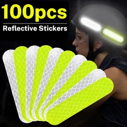 100/60/10PCS Safety Warning Helmet Stickers Reflective Safety Decals/Stickers for Motorcycle Bicycle Snowboarding Racing Helmets