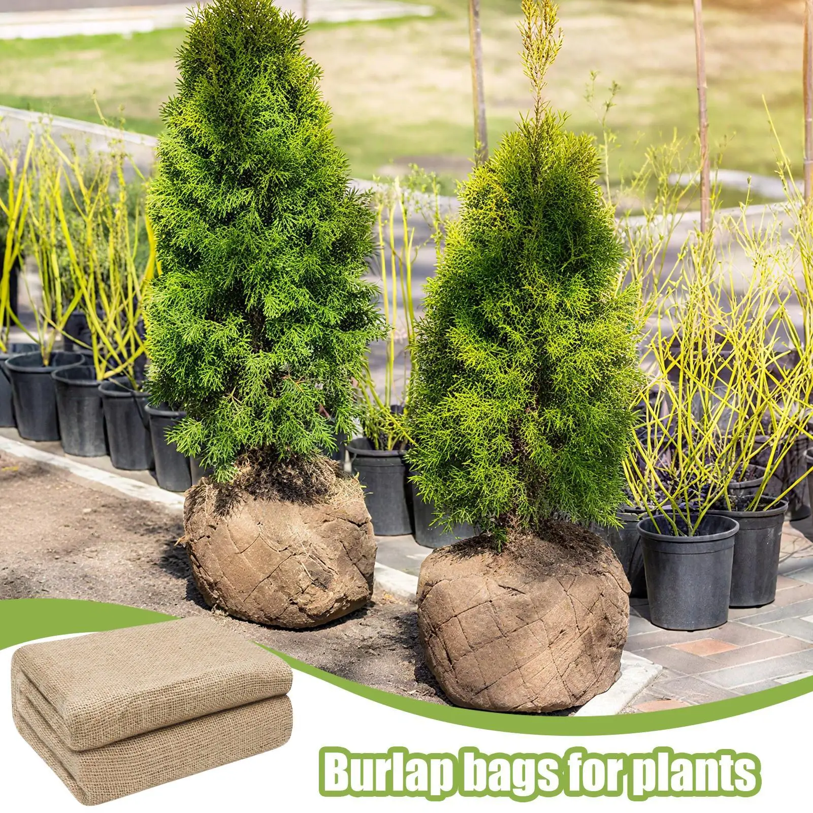 

Мешок из мешковины, толстый многоразовый мешок для хранения, многоразовый натуральный мешок, гоночные сумки для уличной фермы, теплицы, двора, ухода за деревьями, защита климата