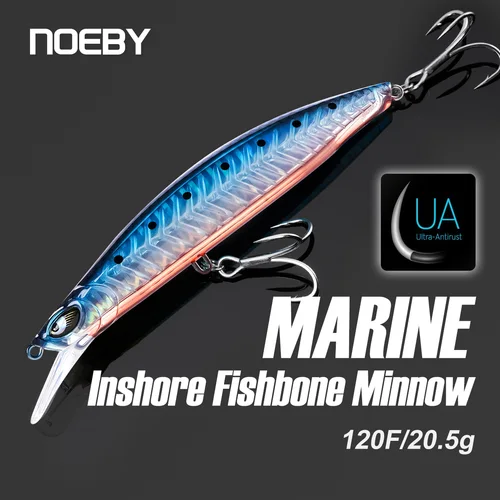Señuelo de pesca NOEBY Marine Jerkbait 120mm 20,5g cebos artificiales pececillo flotante costero más grueso hueso de pescado Wobbler señuelo de pesca