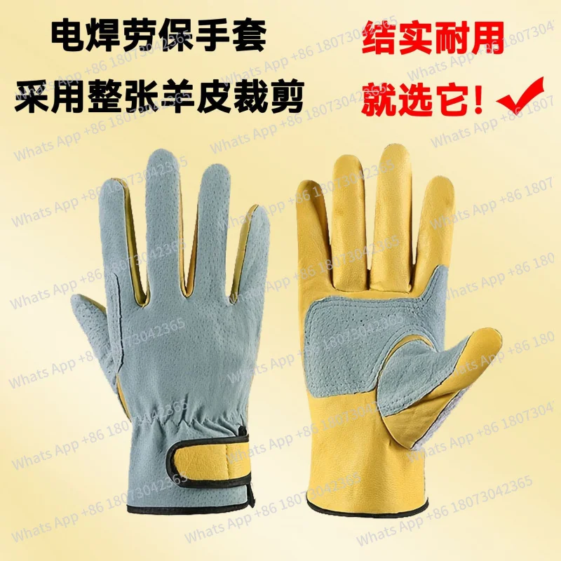 

Genuine Leather Gloves Wear- Non-Slip Welding Heat- Garden Thorn- Puncture-Resistant