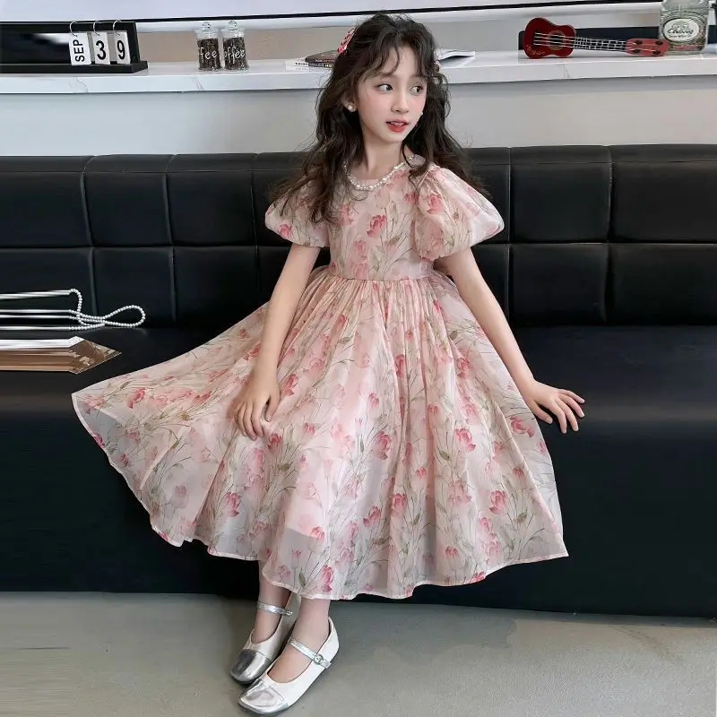 Girls Dress 2025 Summer New Little Kid Western Style Princess Fashion Dress  Casual Catwalk Avant-garde Design 10 To 12 Years Old - AliExpress 1501