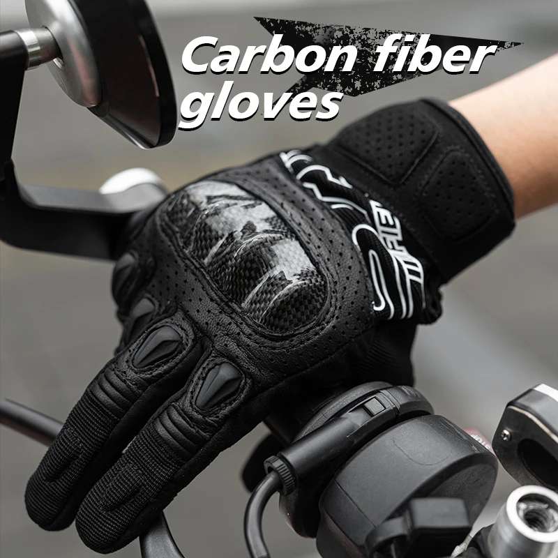 

Star Field Knight Newest Motorcycle Gloves Real Goat Leather Guantes Summer Breathable Carbon Fiber Protection Wear-resistant