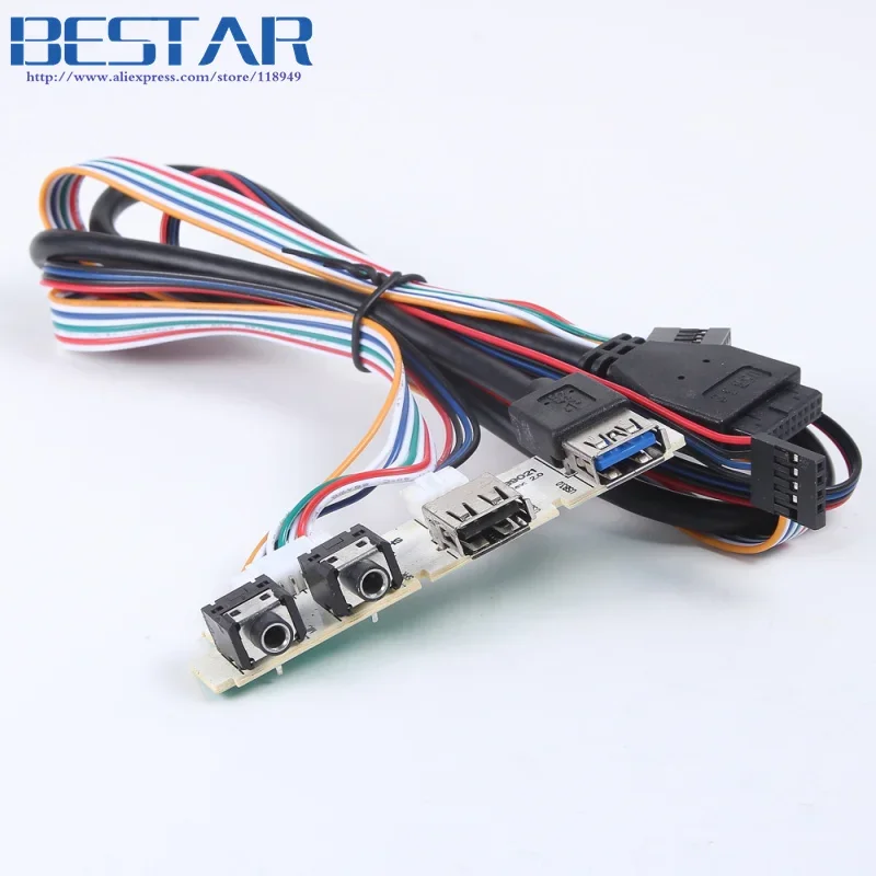 Корпус компьютера ПК Передняя панель PCB USB 3.0 + USB 2.0 + разъем Аудиомикрофон + группа SPK Кабель материнской платы