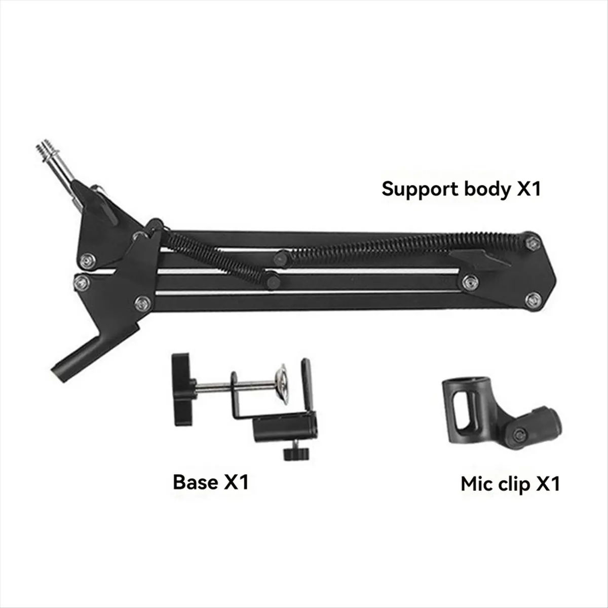 【ELEVATE LIFE】Desktop Microphone Stand Adjustable Microphone Stand with F-Clamp,Suitable for 1.75in Diameter Mics