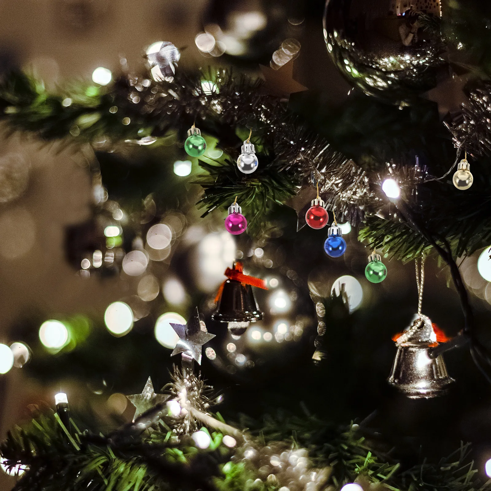 

12Pcs Christmas Ball Beard Clips Set Gold Silver Red Rose Red Green Blue Holiday Decoration Christmas Clip Beard Ornaments