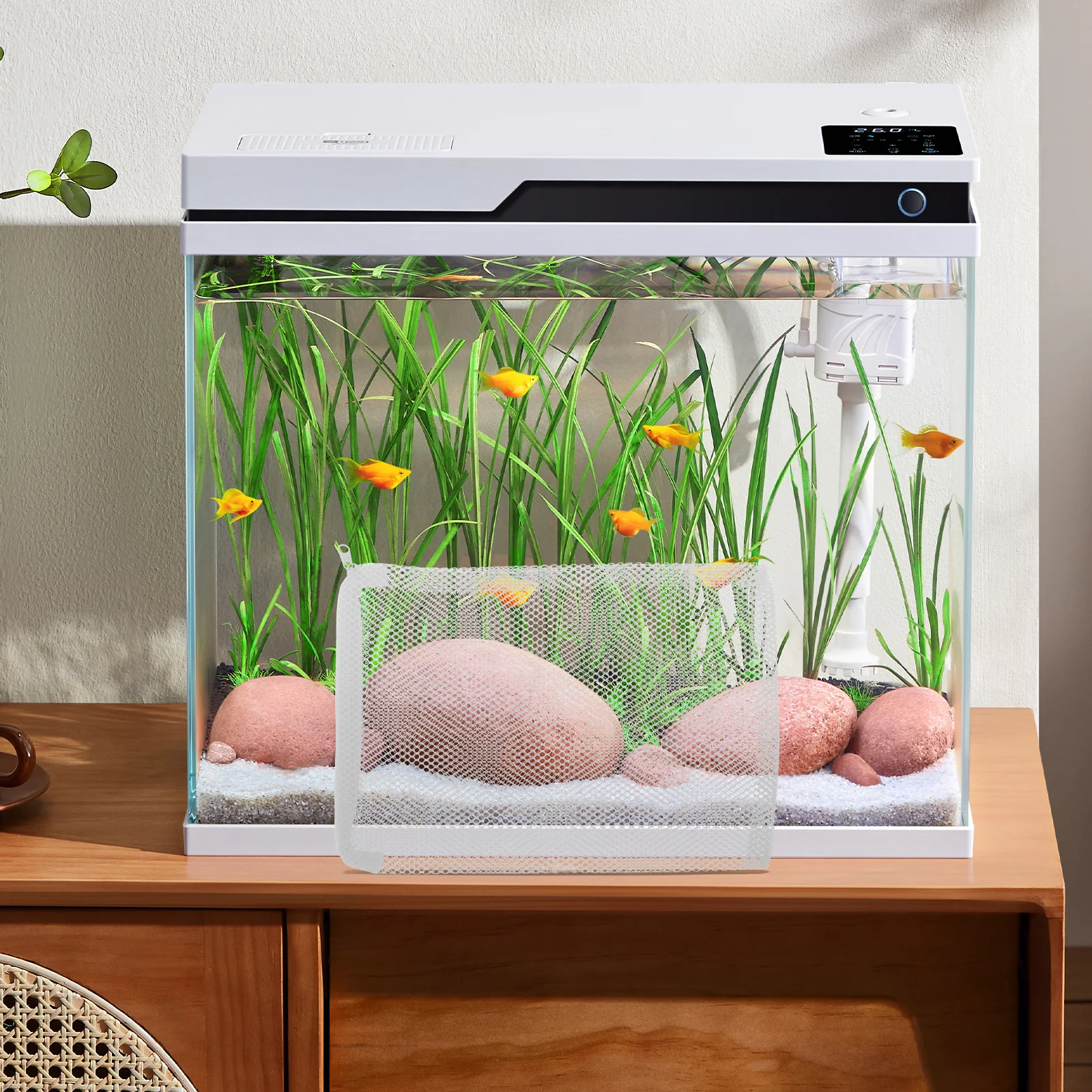 

10Pcs Mesh Filter Bag 15x10cm with Zipper for Aquarium Fish Tank Filtration High Quality Polyester Material Easy Clean Storage