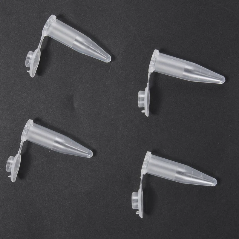 800 قطعة 1.5 مللي مختبر أنبوب اختبار بلاستيكي صغير قارورة الطرد المركزي غطاء المفاجئة 42X11mm واضح