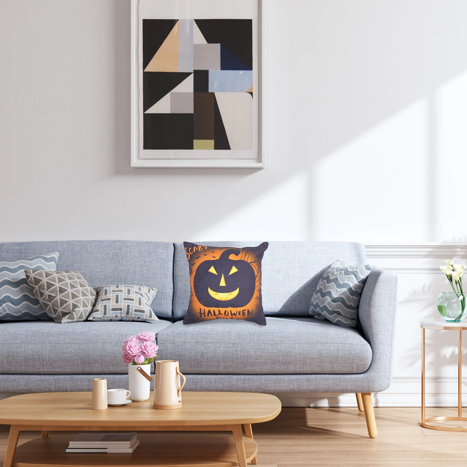 

Head Cover Halloween Throw Pillow Case Soft Polyester Pillow Cover Polyester Printing Sofa Decor Home Gift