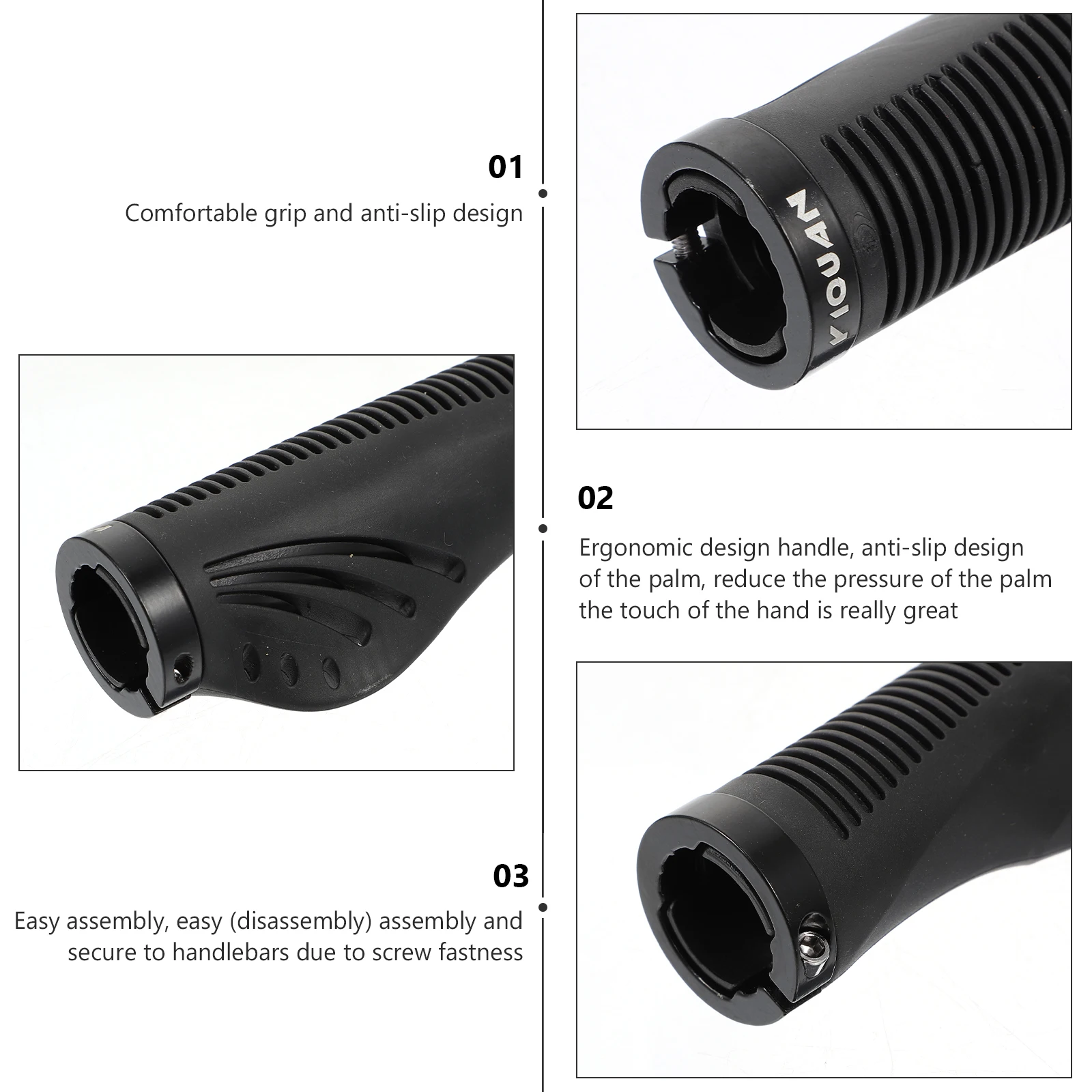 

1 Pair Anti-Slip Shockproof Bike Handlebar Grips Comfortable Cycling Handle Cover Durable Mountain Bike Handlebar Grip