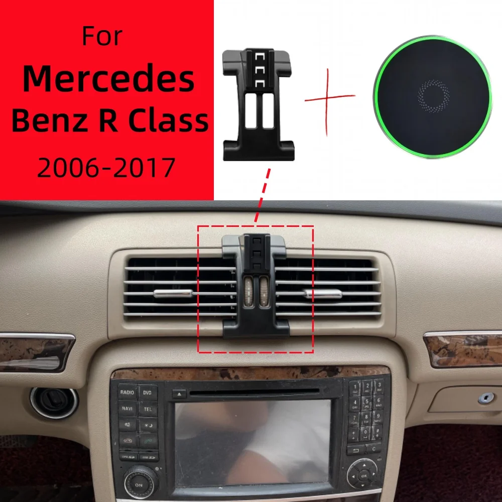 Magnetic Car Phone Holder For Mercedes Benz R Class W251 2006-2017 Wireless Charging Special Fixed Bracket Base MagSafe Mount