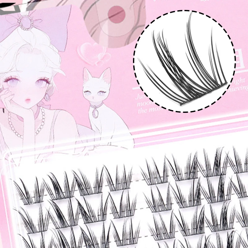 Forest Elf Series Large Capacity Eyelash Book Manga False Eyelashes Natural Long Curled Thin Fluffy Stem Segmented False Eyelash